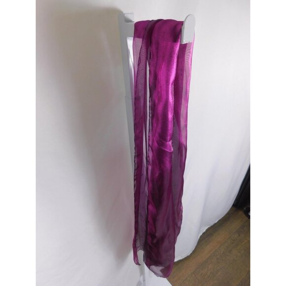 Sheer Scarf Womens One Size Purple Magenta Lightweight Chiffon Style Dressy Wrap - Picture 4 of 8